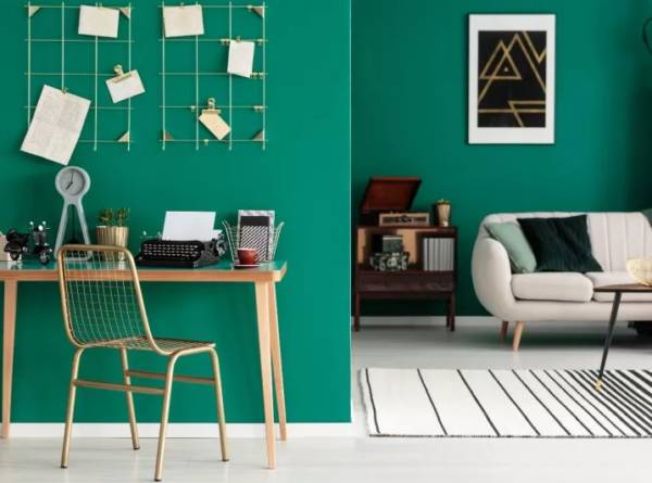 Зеленая стена в гостиной – аранжировки и идеи