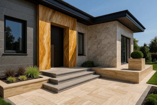 Гранит, мрамор или травертин — что лучше для фасада и террасы